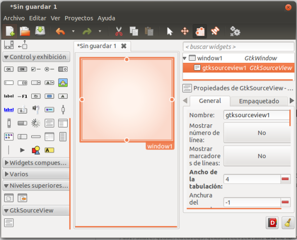 GtkSourceView in Glade 3.12.0